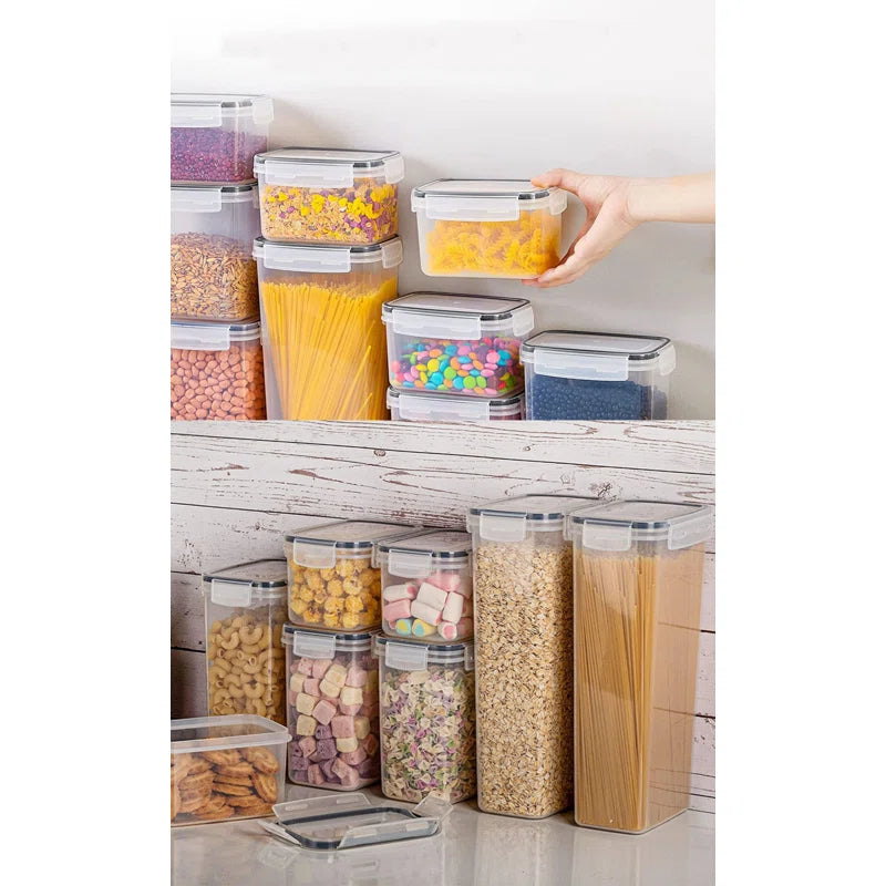 Daleah Stackable Airtight Sealed food storage containers -24 pieces, kitchen organization set, free of bisphenol A, used for storage rooms and grain storage