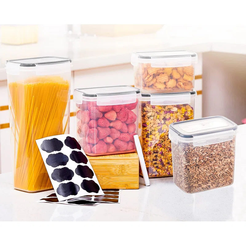 Daleah Stackable Airtight Sealed food storage containers -24 pieces, kitchen organization set, free of bisphenol A, used for storage rooms and grain storage
